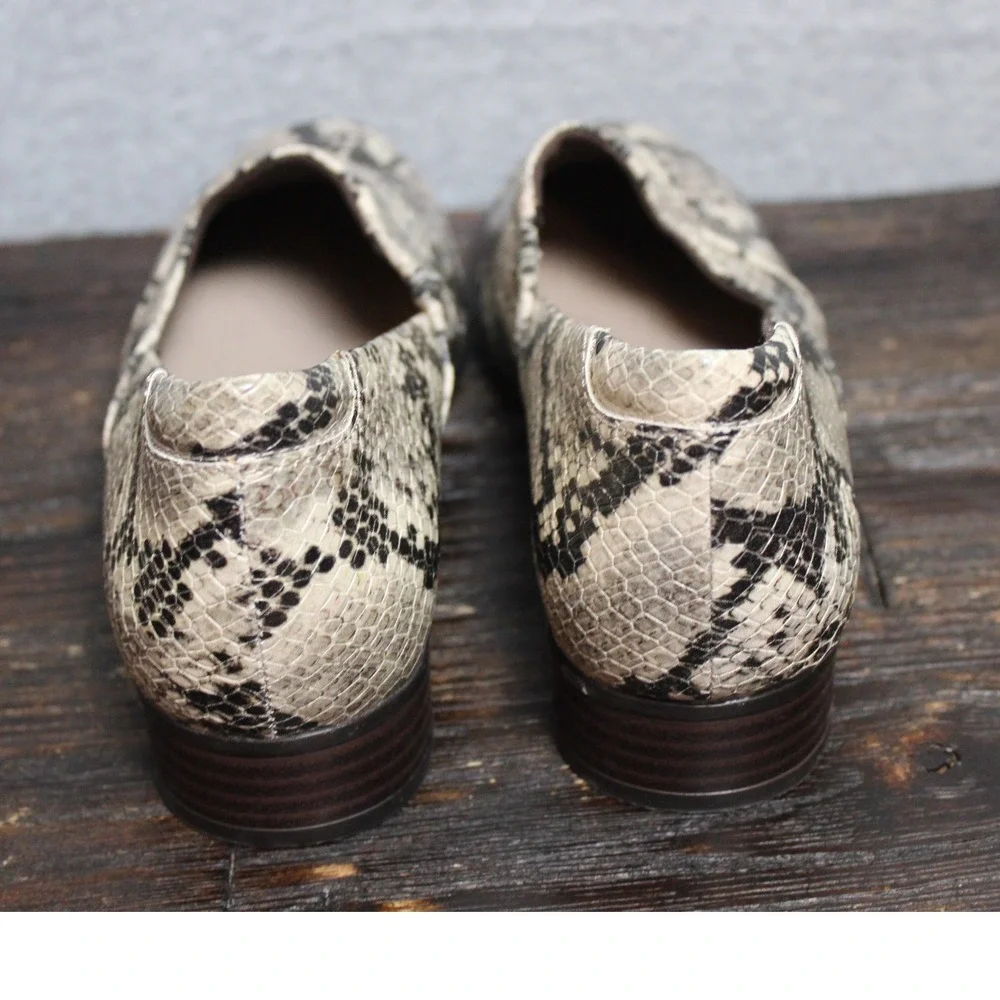 Clarks Faux Snake Print Low Heel Pumps Loafers Ultimate Comfort Women's Size‎ 6M